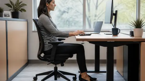Position assise au bureau : posture correcte et erreurs à éviter